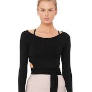 Alo Yoga Black Wrap Top